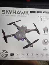 SKYHAWK FOLDABLE  VIDEO GPS DRONE WIFI CONTROLED APP 1000 FT FLIGHT RANGE CAMERA