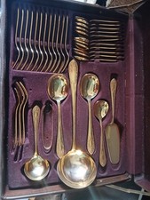 SBS Solingen Besteckset 70 Teile 12 Personen 23/24 Karat Hartvergoldet 