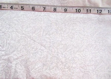 1 7/8 yd 100% Cotton Fabric Tone on Tone White with Leaves, Dirty Salvage & Fold