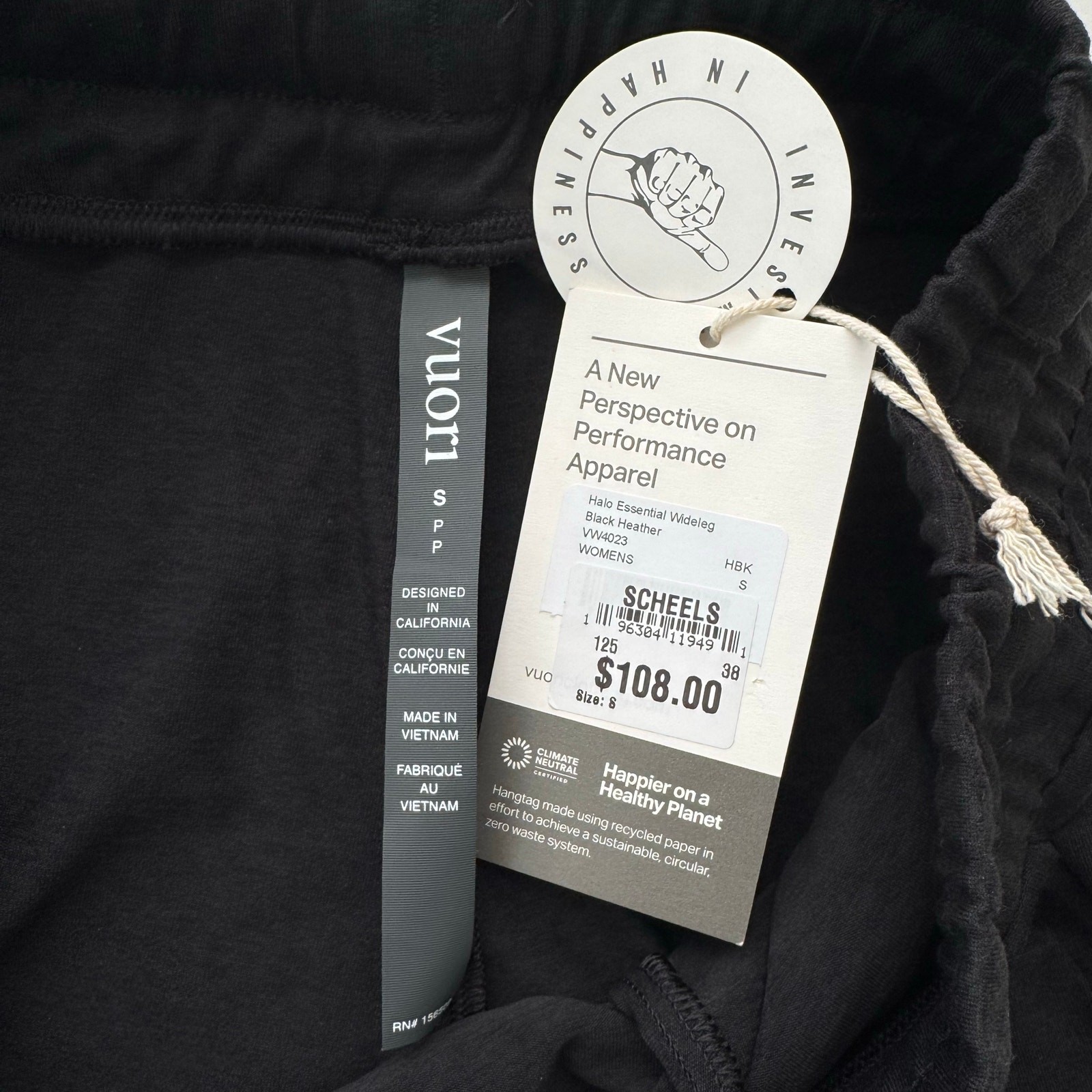 Vuori Halo Essential Wide Leg Soft Pull-On Pants in Black Heather S NWT thumbnail 9