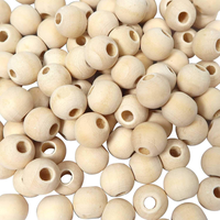 10Mm 100 StüCk Holzperlen GroßEs Loch Runde NatüRliche Lose Spacer Perlen FüR Di