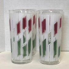 MCM Vintage Bartlett & Collins Atomic Star 4 Drinking Glasses 1950’s Christmas