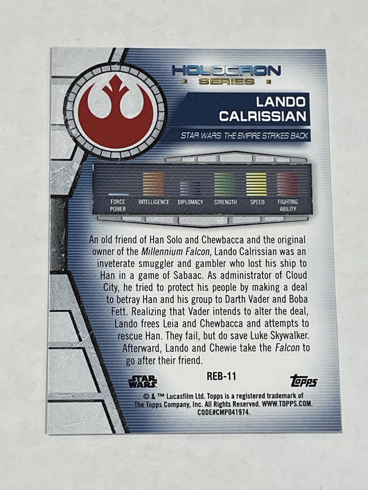 Topps Star Wars Holocron Series 2020 #Reb-11 - Lando Calrissian Foto 2 de 2