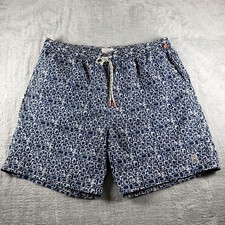 Psycho Bunny Shorts Mens 2XL Blue Geometric Lined Swim Trunks Beach Surf Pool