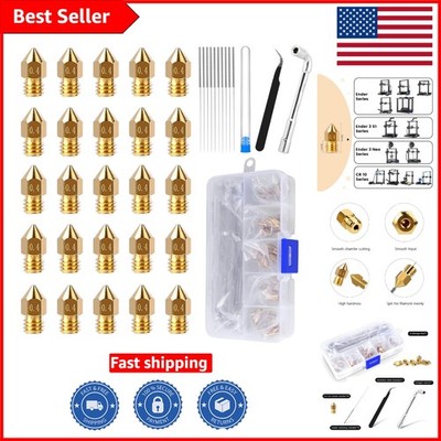 Ultimate 25PCS Brass Nozzle Kit for Ender 3/CR 10 Series   Storage Box Included