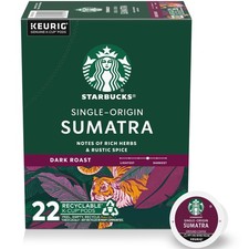 Starbucks, Sumatra Dark Roast K-Cup Coffee Pods, 22 Count K Cups
