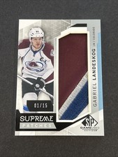 2015-16 UD SP Game Used Gabriel Landeskog Supreme Patches #'d 1/15 - 4 Colour