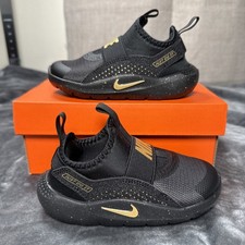 Nike Flex Runner 4 SE TD Shoes Little Kids Toddler IM6738-001 Black Gold Size 6C