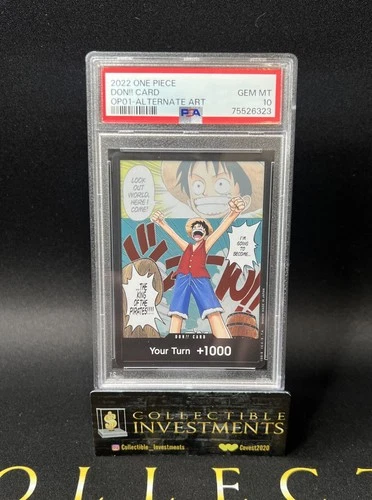 2022 Monkey D Luffy One Piece Don!!Card #OP01 Alternate Art PSA 10 FREE SHIPPING