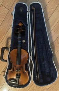 Antonius Stradivarius Germany Copy 4/4 Size Violin w/ Case Chin Rest & Bow NICE