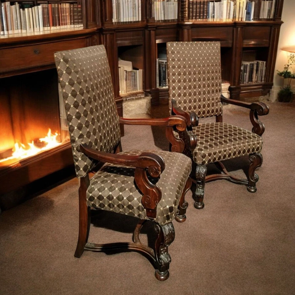 Louis XLV法国壁炉侧椅一对 — 第 2/4 张图片