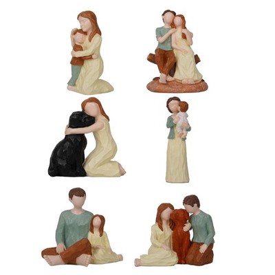 Romantics Gift Couple Figurine Handpaint Carving Family Parent Sculpture Statue