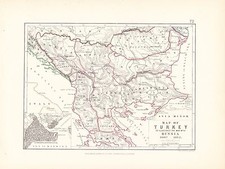 Landkarte/Kampf Plan ~ Map Of Türkei Illustriert Die Krieg Mit Russia 1807 -