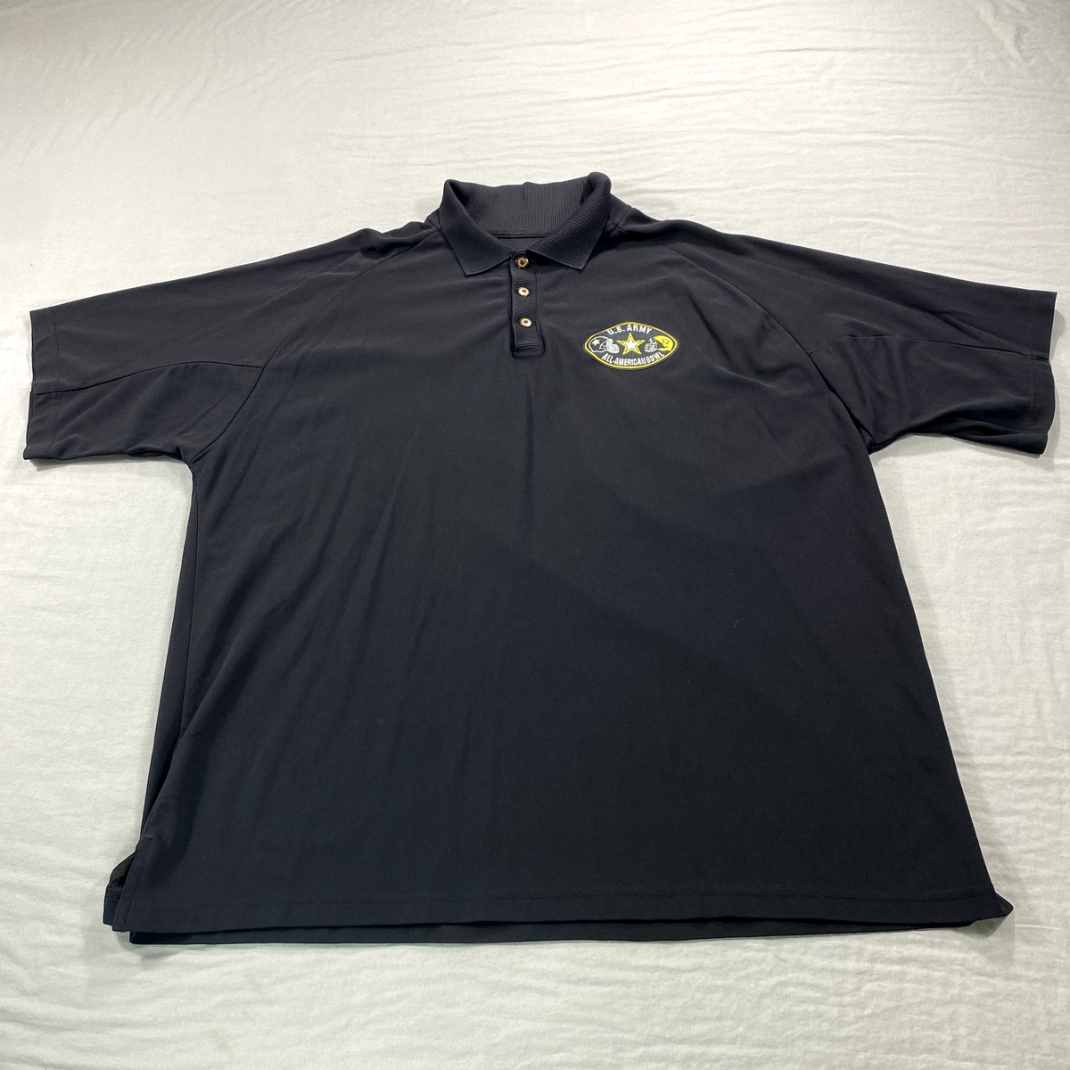 VINTAGE US Army All American Bowl Polo Shirt Mens 2XL XXL Black 