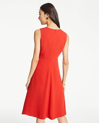 Ann Taylor Seamed Sleeveless Flare Dress in Red Size 6 nwt | eBay