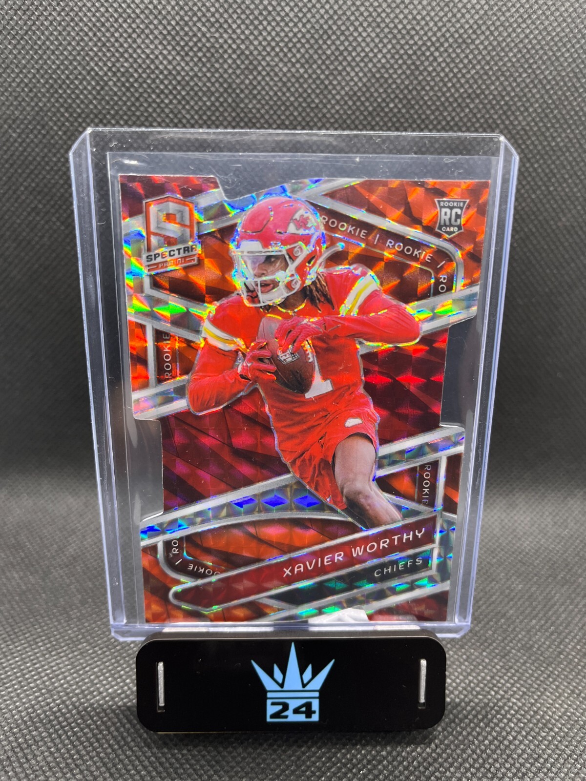 Xavier Worthy 2024 Panini Spectra #117 Rookie Neon Orange /15 Kansas City Chiefs