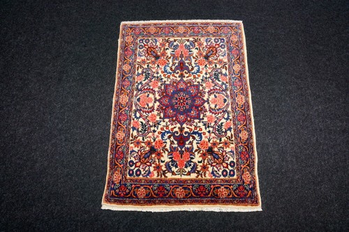 Oriental Rug Bidjar 97 X 69 CM Roses Bijar Beige Persian Carpet Hand Knotted - Bild 10 von 11
