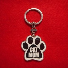 NEW "Cat Mom" Paw Print Keychain