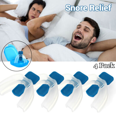 4 X Stop Snoring Mouthpiece Sleep Apnea Guard Bruxism Anti Snore Grind Aid USA