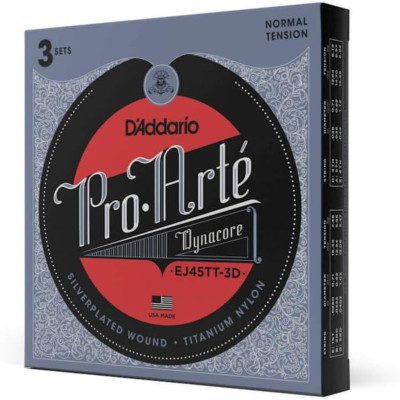 Guitar Strings - Pro-Arte Classical Guitar Strings - EJ45TT-3D Dynacore - Silver
