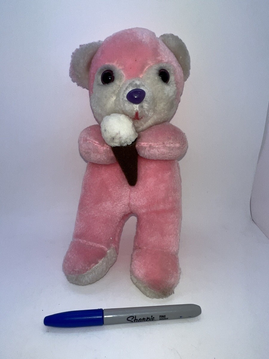 1960s Vintage Superior Toy And Novelty Company Plush Pink Bear