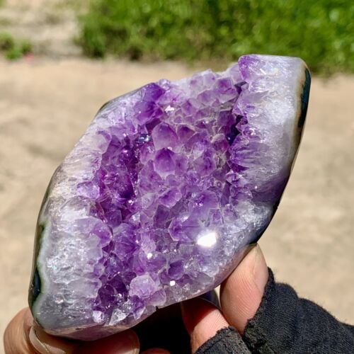 Geoda de amatista natural 290G cuarzo racimo cristal espécimen curación - Imagen 13 de 22