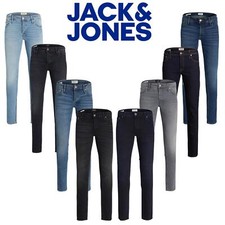 Jack & Jones Mens Jeans Slim Fit Denim Blue Pants With 5 Pockets