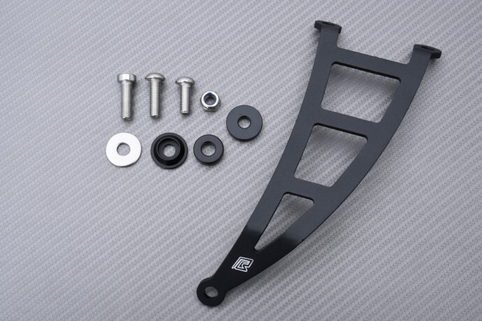 Patte de fixation d'échappement en alu noir pour moto Aprilia RSV4 1000 de 2009 à 2014