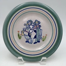 Louisville Stoneware Contented Cow Plate 8 Inch Milk Maid Farmer Kentucky