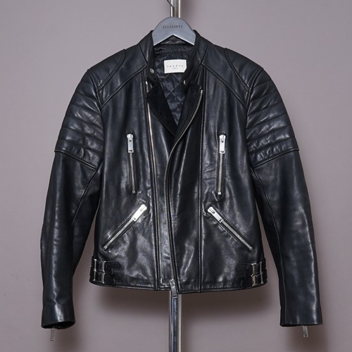 SANDRO Leather Jacket SMALL Mens Black Biker Bomber Celebrity Grail Paris S - Picture 2 of 22