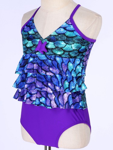 Kids Girls Set Beachwear Suit Tankini Outfit Mermaid Summer Sleeveless Tops - Picture 10 of 20