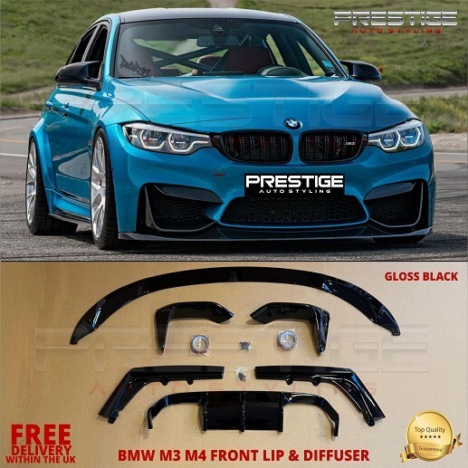 Per Bmw M3 M4 F80 F82 F83 Splitter Anteriore Labbro + Kit Corpo Diffusore Posteriore Look Carbonio-image