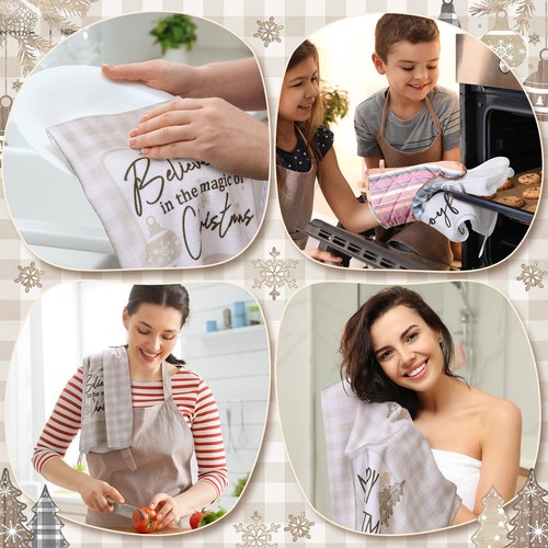 6 Pcs Christmas Kitchen Towels Absorbent Xmas Dish Towels Christmas Tea Towel... - Picture 6 of 7