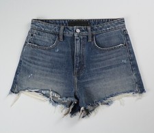 Alexander Wang Shorts Jean Denim Cut Off Blue High Rise $275 Size 27 Made in USA