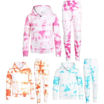 Kinder Batik Kapuze Top & Legging Set Active Wear Mädchen Outfit Set Alter 5-13 Jahre