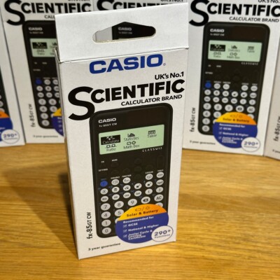 Casio Wissenschaftlicher Taschenrechner Schule GCSE Schwarz FX-85GT CW Neu Aktualisiert Original