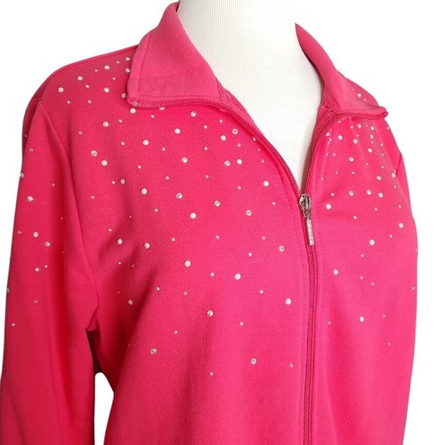 Quacker Factory Rhubarb Jacket Womens L "Simulated Pearls Just Wanna Have Fun" - Picture 5 of 7