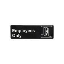 PLIS9304BK "Employee Only" Information Sign with Symbols 9 by 3-Inch