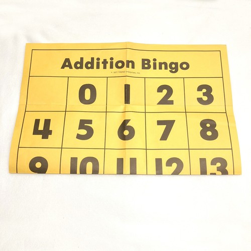 VTG 70s Addition Bingo Game Complete 36 Players Educational Homeschool Learning - Picture 8 of 9