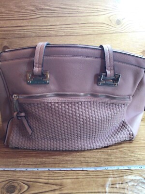 Steve Madden Faux Leather Tote Hand Bag Blush Pink Satchel