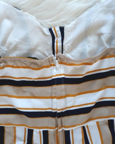 Vintage Y2K Derek Heart Striped Romper Jumper Pants Outfit Women's Size Large - Picture 11 of 13