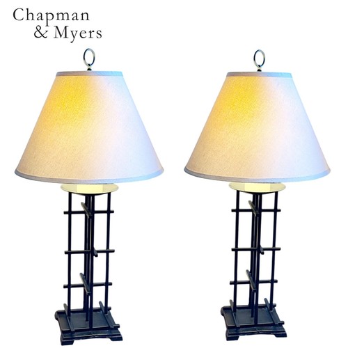 LAMP SET Iron Industrial Farmhouse by Chapman & Myers - Black - GORGEOUS NEW‼️