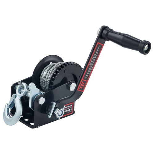 TYT 600 LB Boat Trailer Winch with 19 ft Steel Cable, High Hardness