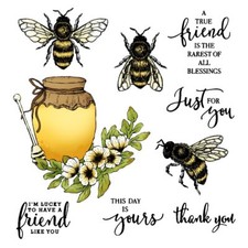 Busy Bees Honey Bee Kind Bee Well Metal Cutting Dies Clear Stamps Card Craft