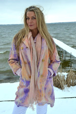 Cashmere Mink Car Coat Ivory Purple Orange Gold Pink Dyed White 8 10 12 M Large