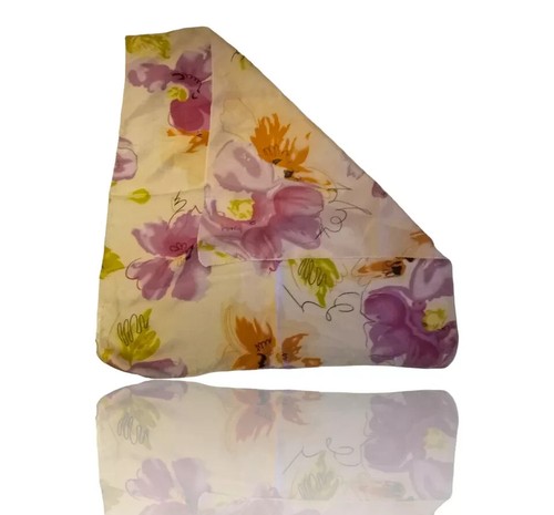 Sciarpa moda poliestere satinato setoso 19,5"X19,5" multicolore, floreale. - Foto 4 di 4