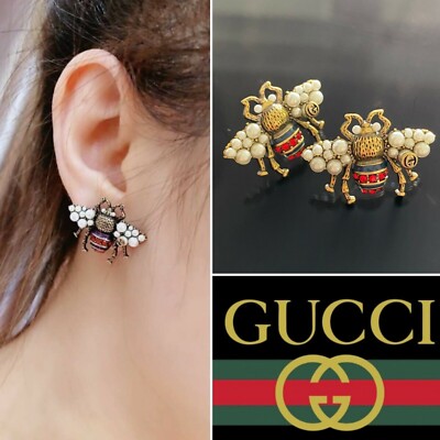 極美品 GUCCI ゴールド Bee シングル ピアス アメリカン パール 楽天市場】グッチ GUCCI ピアス Bee ハチ メタル/フェイクパール