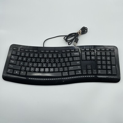Microsoft Comfort Curve Keyboard 3000 Ergonomic USB KU-1079 Wired Tested Works