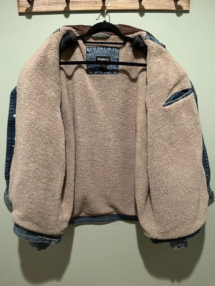 Vintage Men’s 2XLT Denim Work -Chore-Barn Sherpa Lined Coat, 100% Cotton - Image 2 of 4