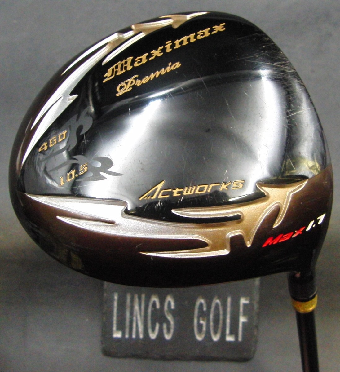 Maximax Premia ActWorks 10.5° Driver Stiff Graphite Shaft Works Grip Maximax Premia ActWorks 10.5° Driver Stiff Graphite Shaft Works Grip